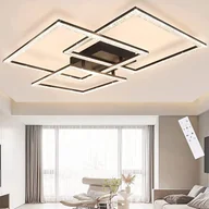 Lampy sufitowe - ZMH Lampa sufitowa LED Biała lampa do salonu ściemniana 82 W Nowoczesna kryształowa lampa do sypialni Designerska lampa do wnętrz z pilotem - miniaturka - grafika 1
