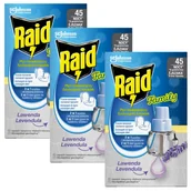 Zwalczanie i odstraszanie szkodników - SC Johnson płyn owadobójczy przeciw komarom Raid Family, 3x wkład do elektrofumigatora - miniaturka - grafika 1