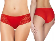 Bielizna nocna - Ewana 023 Klasyczne Figi z Mikrofibry Czerwony S - miniaturka - grafika 1
