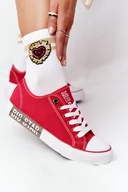 Trampki damskie - Trampki Niskie BIG STAR Czerwone HH274115 - Zazoo - miniaturka - grafika 1