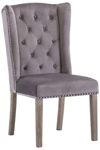 Szare aksamitne krzesło z kołatką do stołu C0-N72 - Krzesła - miniaturka - grafika 1