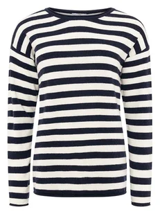 Zwillingsherz Sweter "Stripes" w kolorze granatowo-kremowym - Swetry damskie - miniaturka - grafika 1