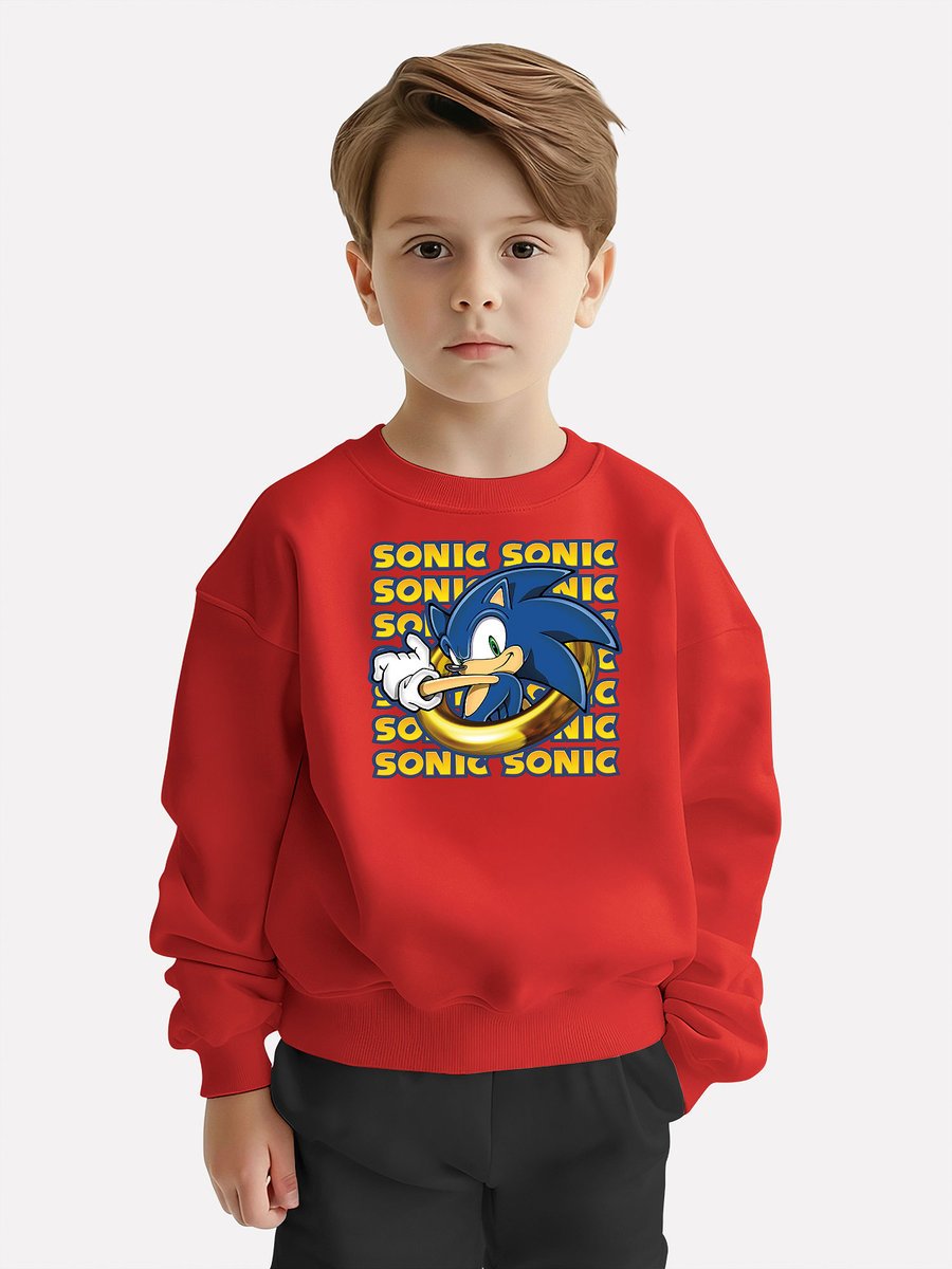 BLUZA DZIECIĘCA SONIC 122-128 MŁODZIEŻOWA WZORY PREZENT JAKOŚĆ