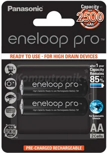 Panasonic Eneloop PRO AA 2500mAh 2 szt - Ładowarki i akumulatory - miniaturka - grafika 1