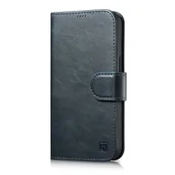 Etui i futerały do telefonów - iCarer Oil Wax Wallet Case 2in1 etui iPhone 14 Plus skórzany pokrowiec z klapką Anti-RFID niebieski (WMI14220723-BU) - miniaturka - grafika 1