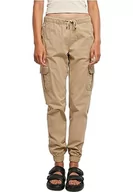 Spodnie damskie - Urban Classics Damskie spodnie cargo z wysokim stanem, spodnie cargo z wysokim stanem, dostępne w wielu kolorach, rozmiary XS-5XL, beżowy (Unionbei), XS - miniaturka - grafika 1