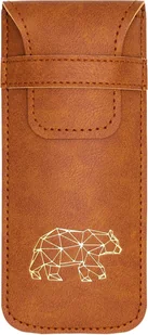 Etui na Długopisy Smukłe Etui ze Skóry Syntetycznej Brązowe - Etui na długopisy i pióra - miniaturka - grafika 1
