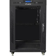 Szafy rack - Lanberg Szafa SZAFA INSTALACYJNA RACK STOJĄCA 19&quot 15U 600X800 CZARNA DRZWI SZKLANE LCD FLAT PACK FF01-6815-12BL - miniaturka - grafika 1