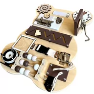 Zabawki interaktywne dla dzieci - Tablica Sensoryczna Montessori Drewniana Dla Niemowląt Lite Drewno + Metal - miniaturka - grafika 1