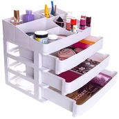 Pojemniki łazienkowe - Organizer Na Kosmetyki Bardzo Duży Biały - miniaturka - grafika 1