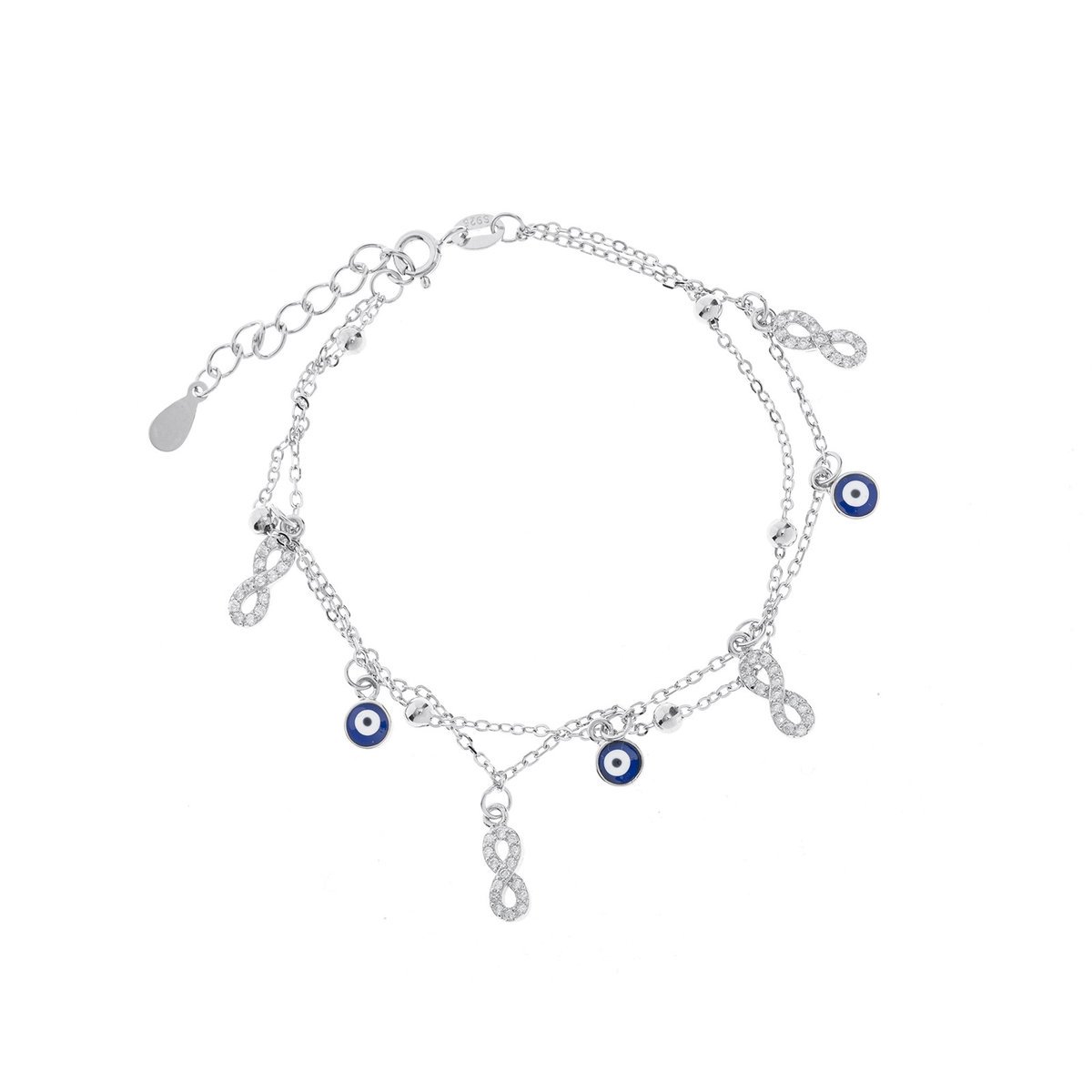 Bransoletka 925 Srebrna Grecka Nieskończoność