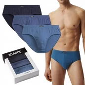 Majtki męskie - SLIPY MĘSKIE ATLANTIC CLASSIC 3MP192/GRA/NIE/DEN 3PAK *M* - miniaturka - grafika 1