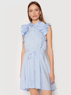 Sukienki - Rinascimento Sukienka koszulowa CFC0017910002 Niebieski Regular Fit - grafika 1