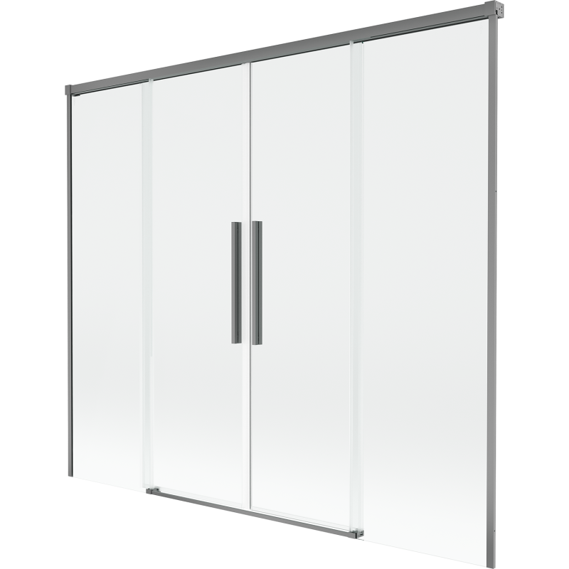 Mexen Rox parawan nawannowy 2-skrzydłowy rozsuwany 170 x 150 cm, transparent, gun metal - 8C9-170-002-95-00