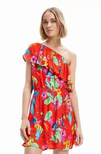 Desigual sukienka kolor czerwony mini prosta - Sukienki - miniaturka - grafika 1