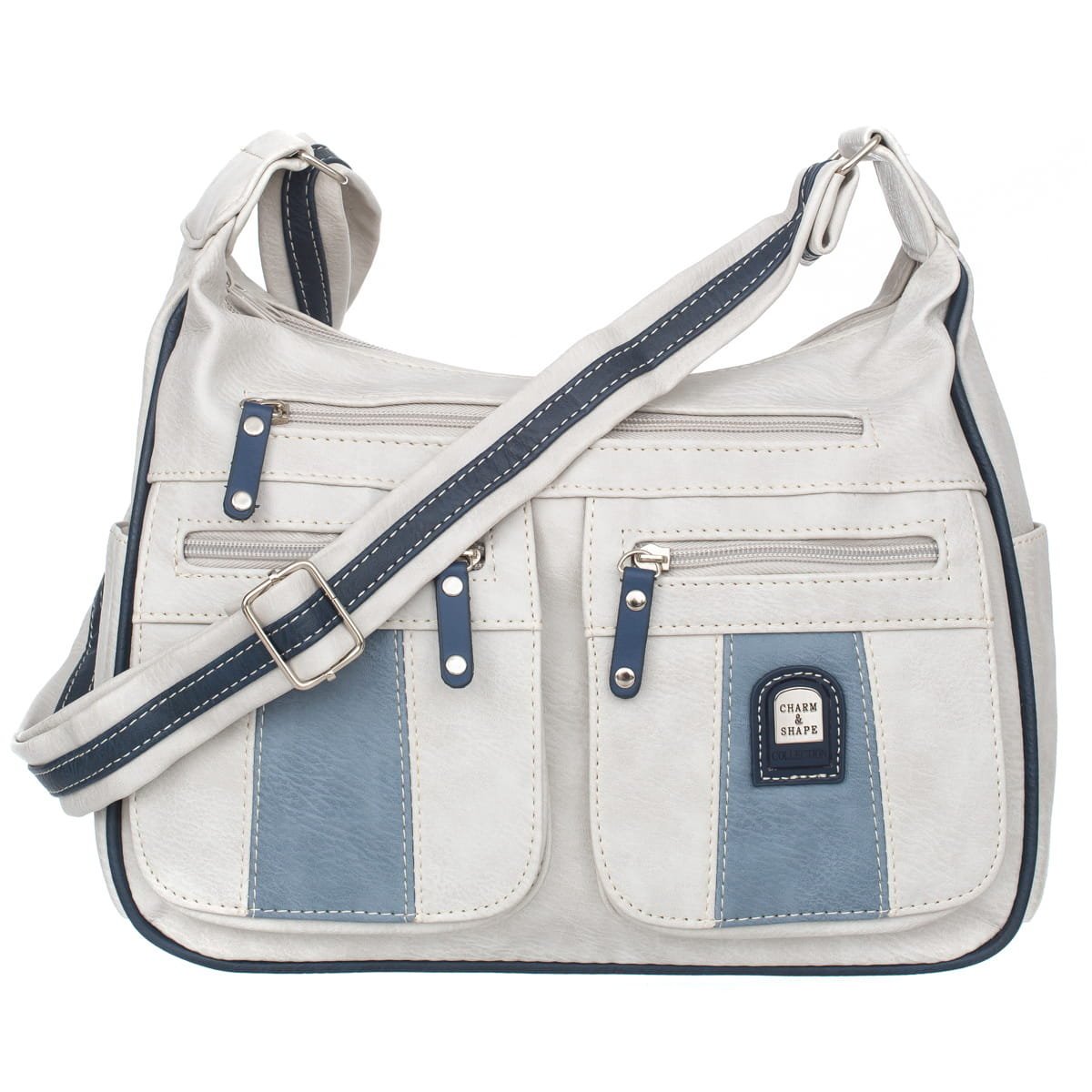 Średnia Torebka Damska Charm&Shape Szaro Niebieska