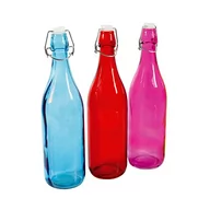 Shakery i bidony sportowe - Equinox 506522 lemoniady butelka 1 L szklany niebieski/żółty/pomarańczowy/różowy, 8,5 x 8,5 x 32 cm 506522 - miniaturka - grafika 1