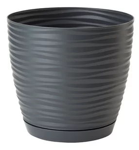 Doniczka Sahara Petit + Podstawek 13 Antracyt 3D - Donice - miniaturka - grafika 1