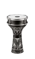 Instrumenty perkusyjne - Meinl Percussion meinl Percussion HE-122 aluminium Darbuka (handgraviert), z tworzywa sztucznego futra, średnica 16,51 cm (6,5 cala), srebrny HE-122 - miniaturka - grafika 1