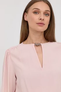 Bluzki damskie - Michael Kors MICHAEL bluzka damska kolor różowy gładka - grafika 1