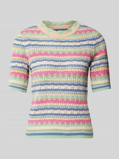 Swetry damskie - Bluzka z dzianiny z okrągłym dekoltem model ‘MULTA’ - grafika 1