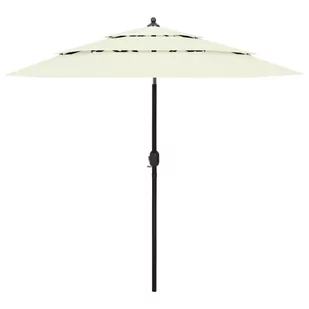 vidaXL Lumarko 3-poziomowy parasol na aluminiowym słupku, piaskowy, 2,5 m! 313860 - Parasole ogrodowe - miniaturka - grafika 1