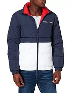 Kurtki męskie - Tommy Jeans Męska kurtka TJM dwustronna Puffer, Ciemny granatowy/wiele, S - miniaturka - grafika 1