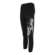 Legginsy - Dziewczęce legginsy, czarne z nadrukiem (czarny koń), Tup Tup - miniaturka - grafika 1