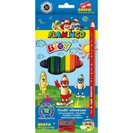 Przybory szkolne - Hasta Pg Kredki ołówkowe 12kol/180 Flamingo Jumbo Bigy Tem - miniaturka - grafika 1