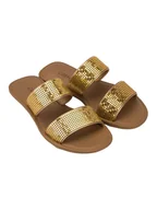 Klapki i japonki damskie - Grendha Klapki "Buriti Icone" w kolorze złoto-jasnobrązowym - miniaturka - grafika 1