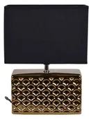 Lampy stojące - Lampa ceramiczna złota z czarnym abażurem prostokątna - miniaturka - grafika 1