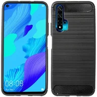 Etui i futerały do telefonów - cofi1453® Silicone Case Bumper Carbon kompatybilny z HUAWEI NOVA 5T Etui TPU Miękkie etui na telefon komórkowy Pokrowiec ochronny Czarny - miniaturka - grafika 1