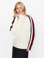 Swetry damskie - Tommy Hilfiger Golf WW0WW40831 Écru Regular Fit - miniaturka - grafika 1