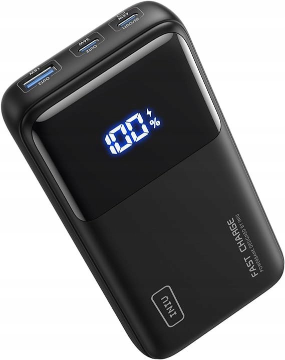 INIU 20000 mAh czarny BRAK 1 Z 2 KABLI JAK NOWY