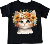 Koszulki dla dziewczynek - Koszulki z kotem dla dziewczynki - kotek3 - miniaturka - grafika 1