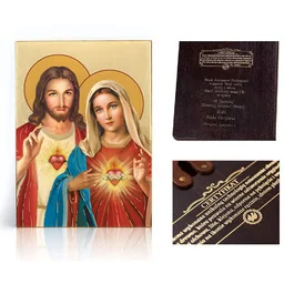 Ikona religijna Serce Maryi i Serce Jezusa - Ikony i obrazy sakralne - miniaturka - grafika 1