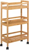 Wózki kuchenne - 5five Simply Smart Mobilny regał kuchenny LINHA, 3 poziomy, bambusowy - miniaturka - grafika 1