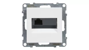 SUNO Gniazdo komputerowe pojedyncze RJ45 kat 6 UTP białe 721152 - Gniazdka elektryczne - miniaturka - grafika 1