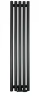 Grzejniki pokojowe - Grzejnik pionowy dekoracyjny LAZUR - 330/1200 mm czarny strukturalny - miniaturka - grafika 1