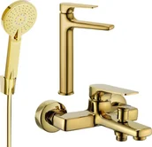 Zestawy baterii łazienkowych - Mexen Lynx R40 zestaw wannowy, złoty - 745913R40-50 - miniaturka - grafika 1