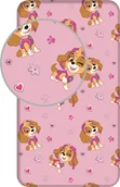 Prześcieradła dla dzieci - Prześcieradło bawełniane z gumką 90x200 Psi Patrol różowe dla dzieci - miniaturka - grafika 1