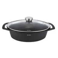 Brytfanny - Brytfanna aluminiowa Chef owalna 39,5 x 28,5 x 12,3 cm 7,3 l czarny - miniaturka - grafika 1