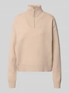 Swetry damskie - Sweter o kroju regular fit z zapinanym kołnierzem model ‘OREE’ - miniaturka - grafika 1