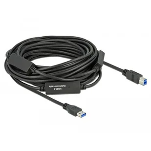 Delock Kabel USB 3.2 Gen1 USB-A(M) - USB-B (M) 15m czarny aktywny 85381 - Kable USB - miniaturka - grafika 1