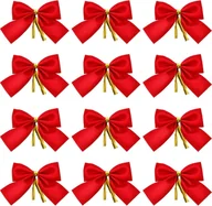 Prace ręczne dla dzieci - KOKARDY KOKARDKI NA CHOINKĘ STROIK CZERWONE ŚWIĄTECZNE ZESTAW 12 SZTUK - miniaturka - grafika 1