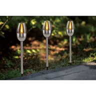 Lampy ogrodowe - Lampa solarna 39 cm srebrna - miniaturka - grafika 1