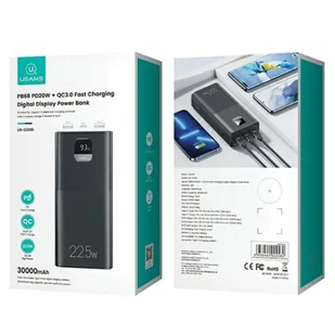 USAMS Powerbank PB68 30000mAh 20W PD+QC 3.0 Fast charging Digital Display czarny/black XY 30KCD19101 US-CD191 - Powerbanki - miniaturka - grafika 9