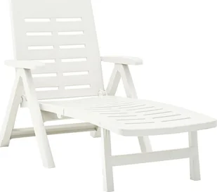 Elior Biały rozkładany leżak ogrodowy - Dantes - Leżaki ogrodowe - miniaturka - grafika 1