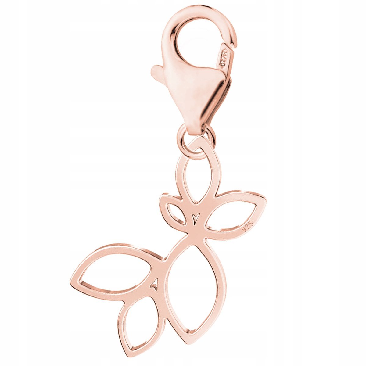 Zawieszka Pozłacana z Liśćmi Ażurowe Liście Listki Roślina SREBRO 925