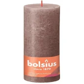 Świece - Bolsius świeca bryłowa pieńkowa rustykalna słupek Rustic XXL Shine 200/100 mm 20 cm - Taupe - miniaturka - grafika 1